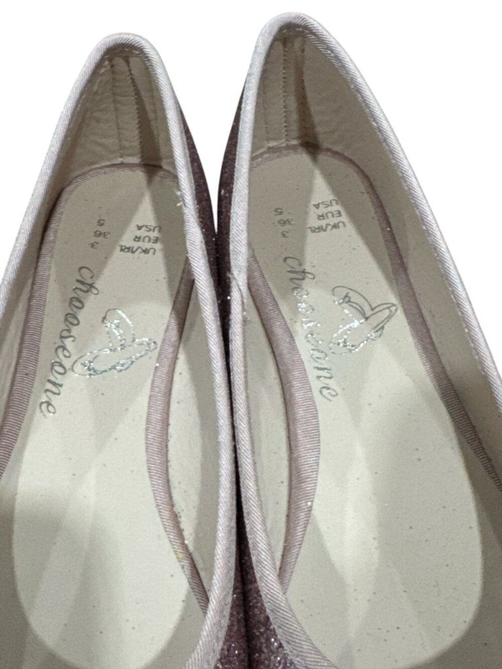 Glitter Pink Ballet Flats With Bow Accents Size 5 US Chic & Comfortable Shoes Fo - Picture 4 of 6